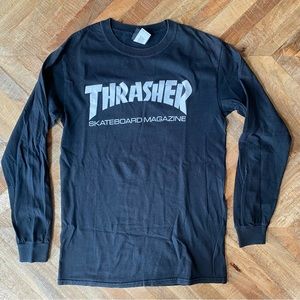 Thrasher Skateboard Magazine Black Shirt Skate Rock and Roll Grunge